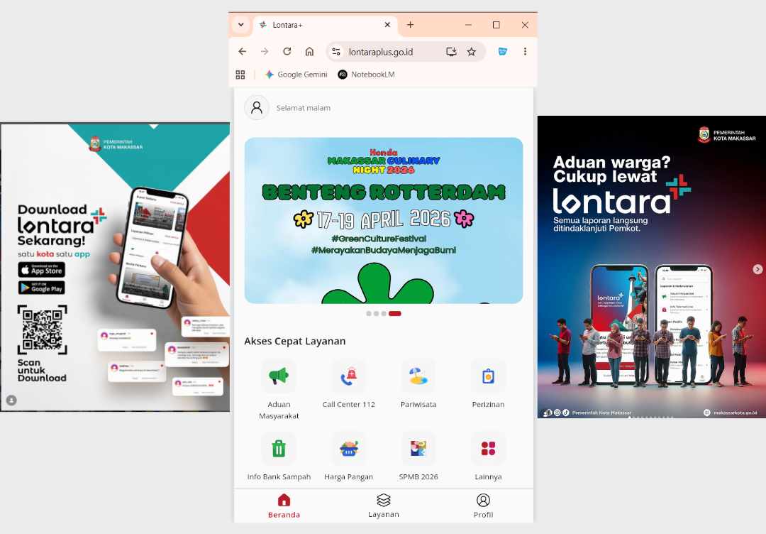 Website LONTARA+ Makassar Resmi Hadir, Aduan Warga Makin Mudah